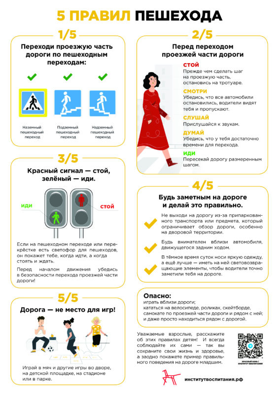 памятка пешим